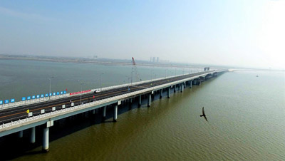 中國建筑承建的唐山曹妃甸青龍灣大橋建成通車