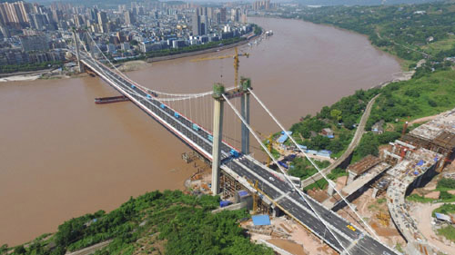 中國(guó)建筑承建的重慶江津幾江長(zhǎng)江大橋竣工通車