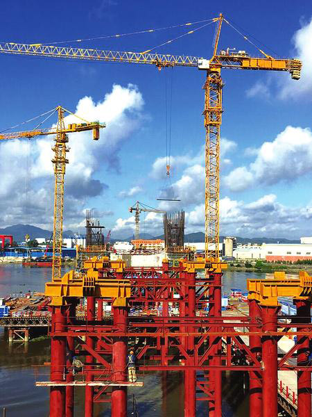 中鐵港航局深茂鐵路JMZQ-3標(biāo)完成潭江橋邊跨現(xiàn)澆梁施工，進(jìn)入塔梁同步施工階段 